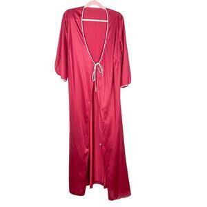 Gossard Artemis Union Made Vintage Robe Burgundy Long Sleeve Loungewear